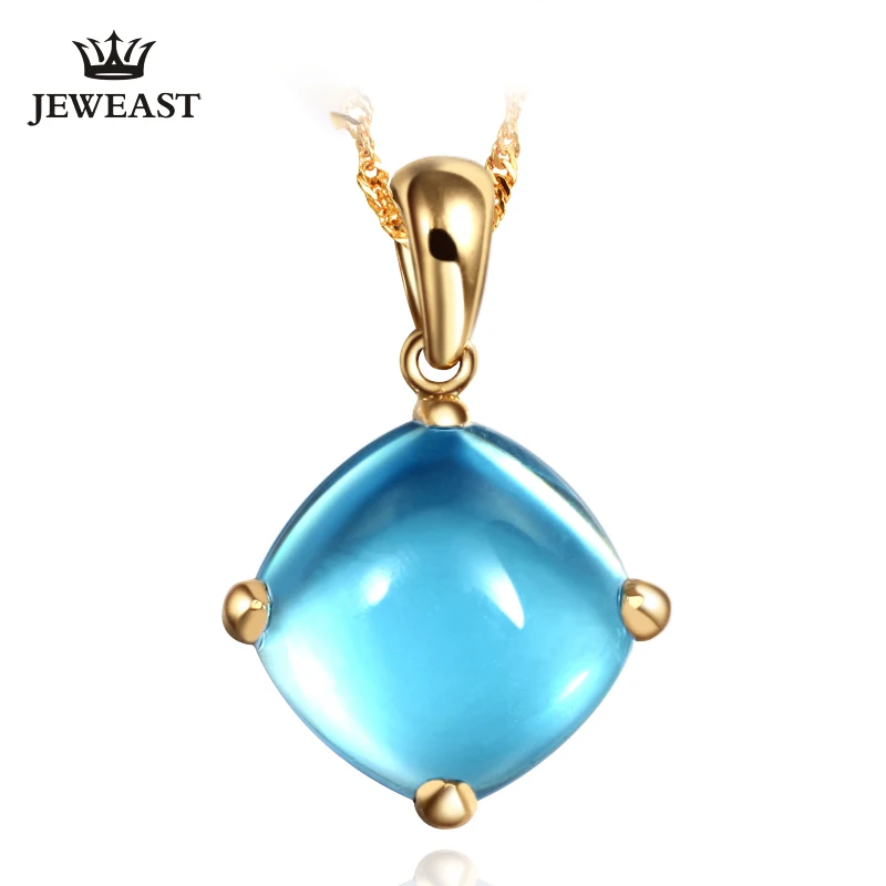 

LSZB Natural topaz 18K Pure Gold Pendant Real AU 750 Solid Gold Upscale Trendy Classic Party Fine Jewelry Hot Sell New 2023