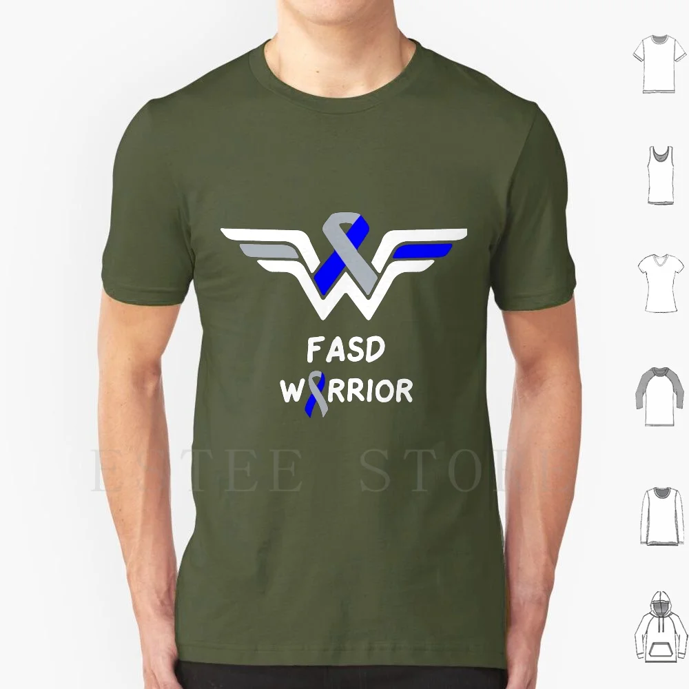Fetal Spectrum Disorder Fasd Awareness Support Survivor Blue & Silver Ribbon Gifts T Shirt Men Cotton 6xl Fetal Spectrum