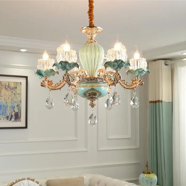 

Nordic Chandelier Lustre LED Lighting Dining For Living Room Crystal Chandeliers Hotel Decor Crystal Lights E14 Restaurant Light