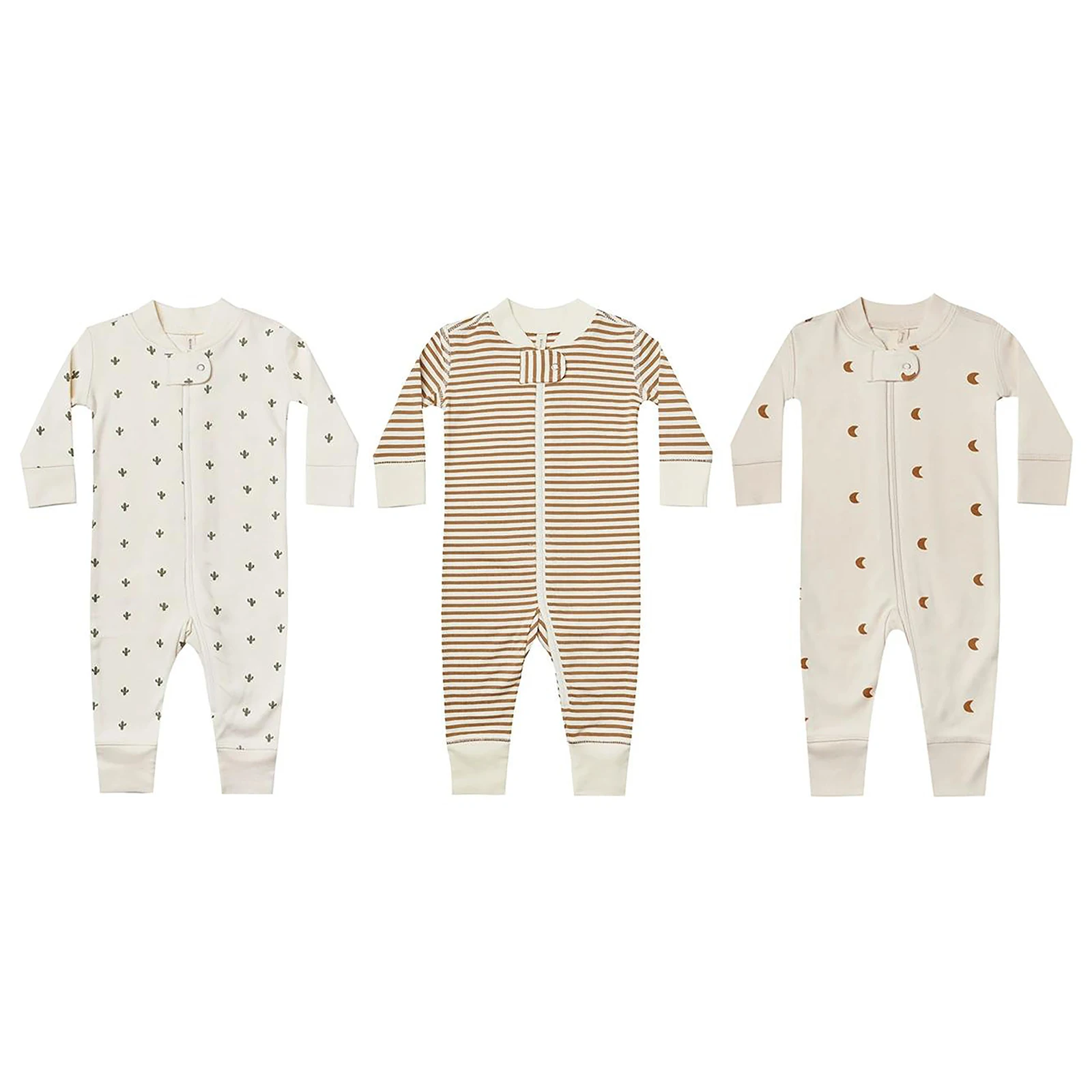 Cotton Autumn Winter Baby Girls Boys Pajamas Jumpsuit Diagonal Zipper One-Piece Baby Romper Cartoon Print Long Crawl Clothes