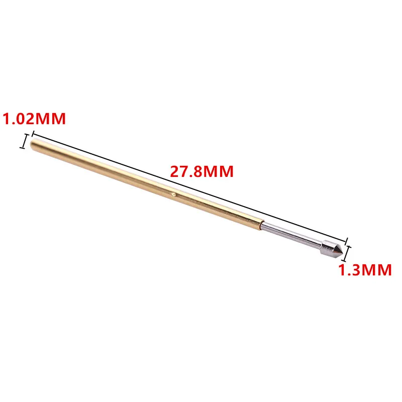 100PCS Phosphorus Copper Spring Test Probe PM75-E2 Pointed Nickel Plated PCB Needle Diameter 1.02mm Probe Instrument Dia 1.3mm