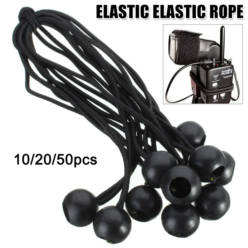 Newly 10/20/50pcs Tent Fix Cords Heavy Duty Bungee Loop Cord Elastic Tarp Awning Rope