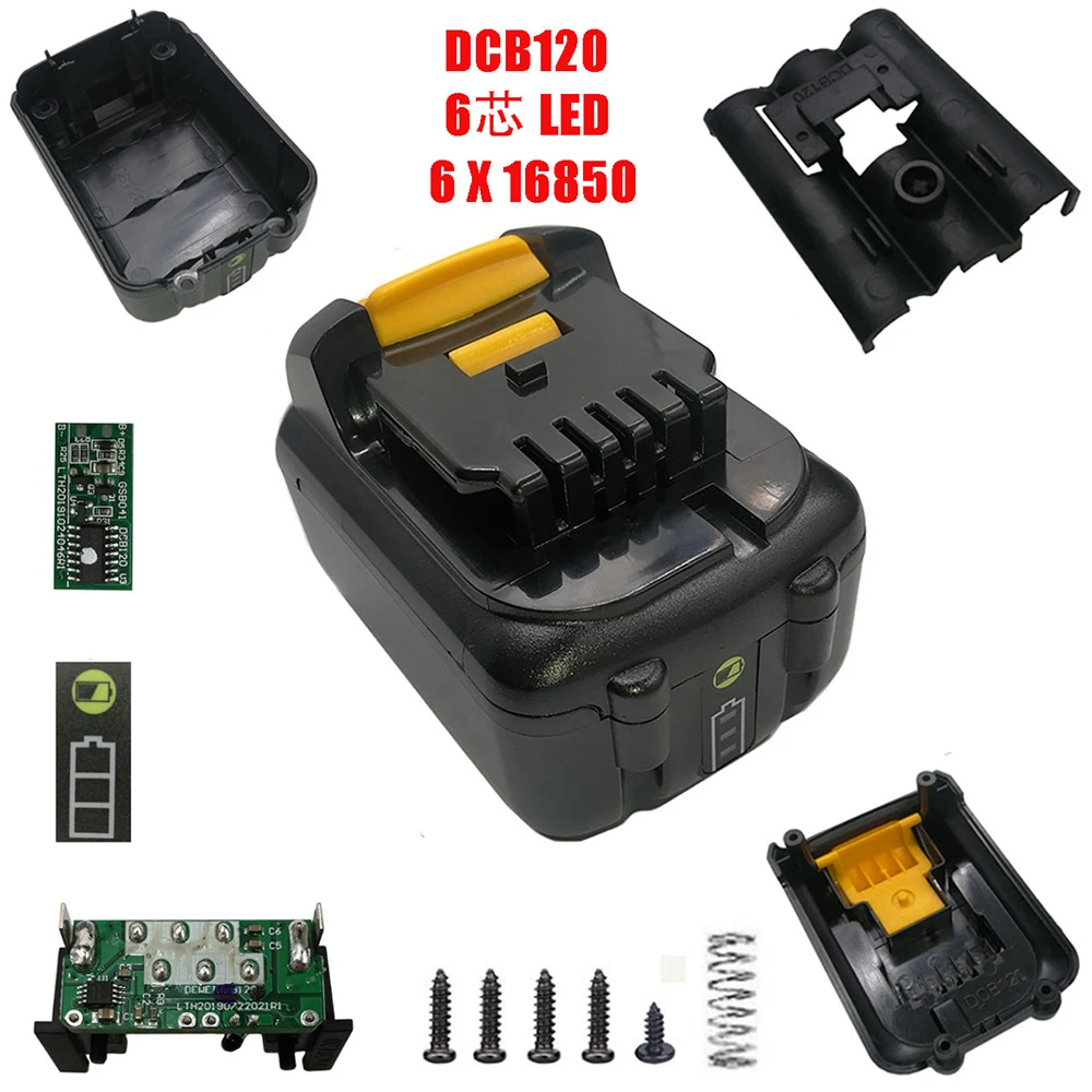 6X18650 DCB120 Battery Plastic Case PCB Charging Protection Circuit Board Box For DeWalt 10.8V 12V Li-ion Battery dcb125 dcb127