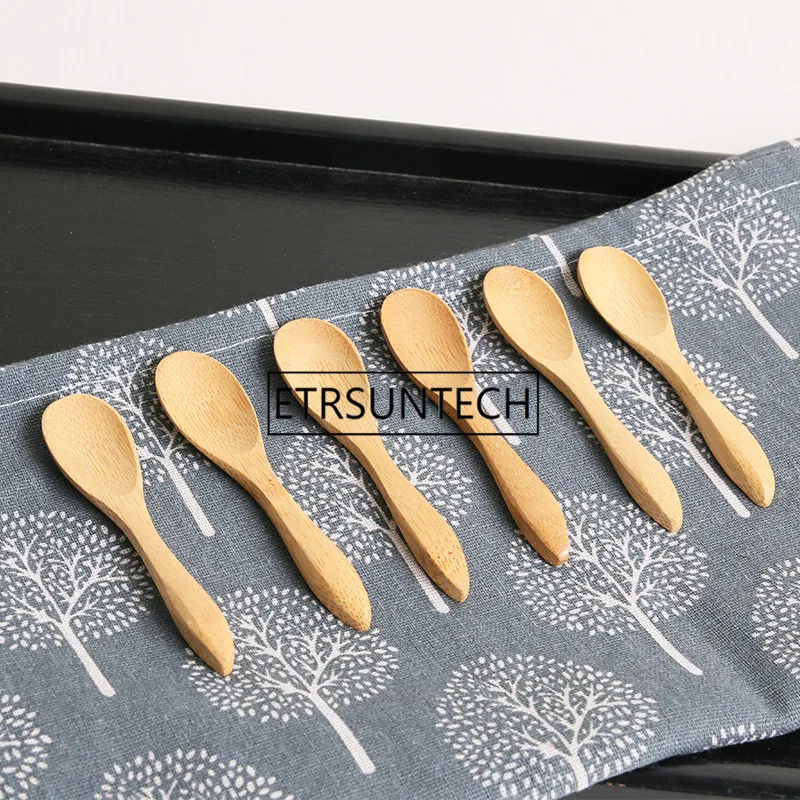 1000pcs/lot 10cm*2.2cm Spoon Kitchen Cooking Utensil Tool Soup Tea spoon Cutlery DIY Small Bamboo Spoon Factory wholesale LX2487