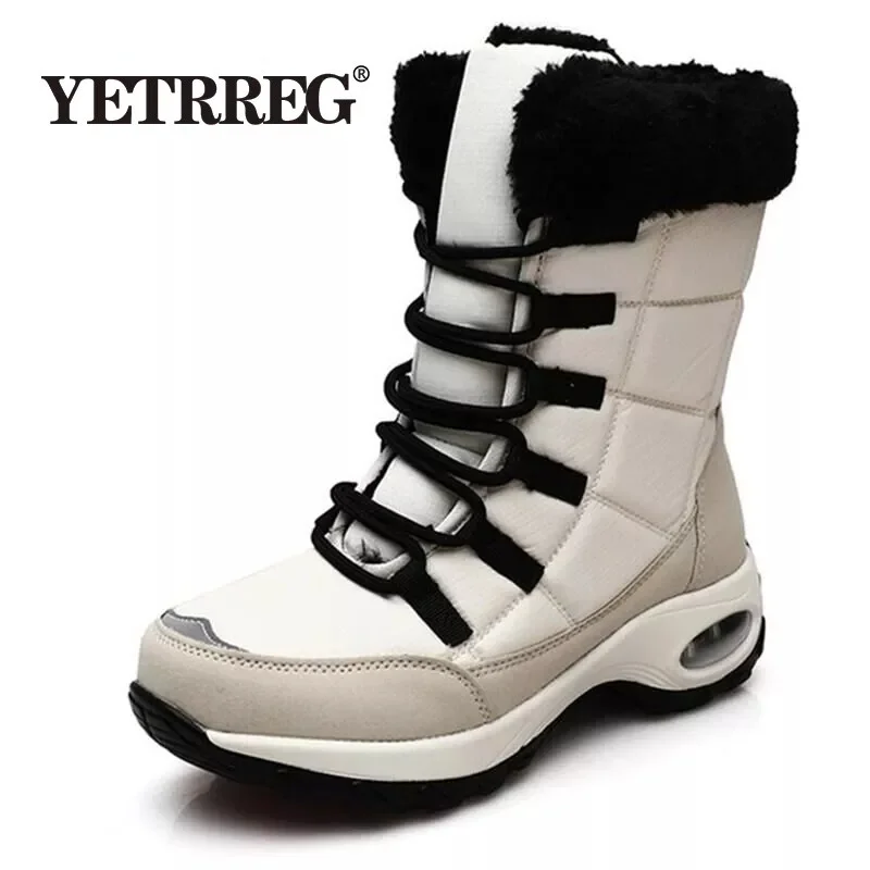 High Quality Waterproof Winter Women Boots Warm Plush Women\'s Snow Boots Outdoor Non-slip Sneakers Fur Platform Ankle Boots