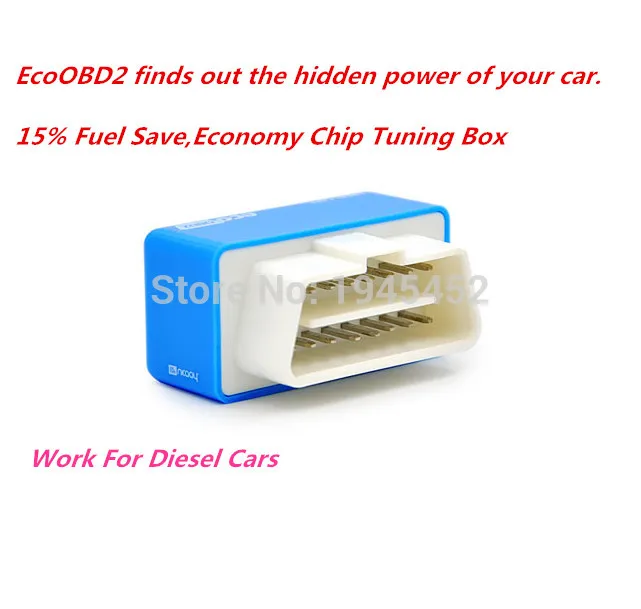 

Free shipping!For Diesel Car Bule Color EcoOBD2 Chip Tuning Box Your Own Drive Plug&Drive OBD2 Economy 15% Fuel Save