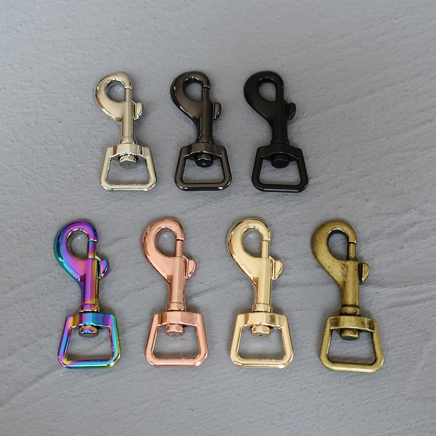 1 pcs swivel snap hooks metal dog clasp kirsite hook buckle hardware for 15mm webbing DIY dog leash parts top quality 6 color