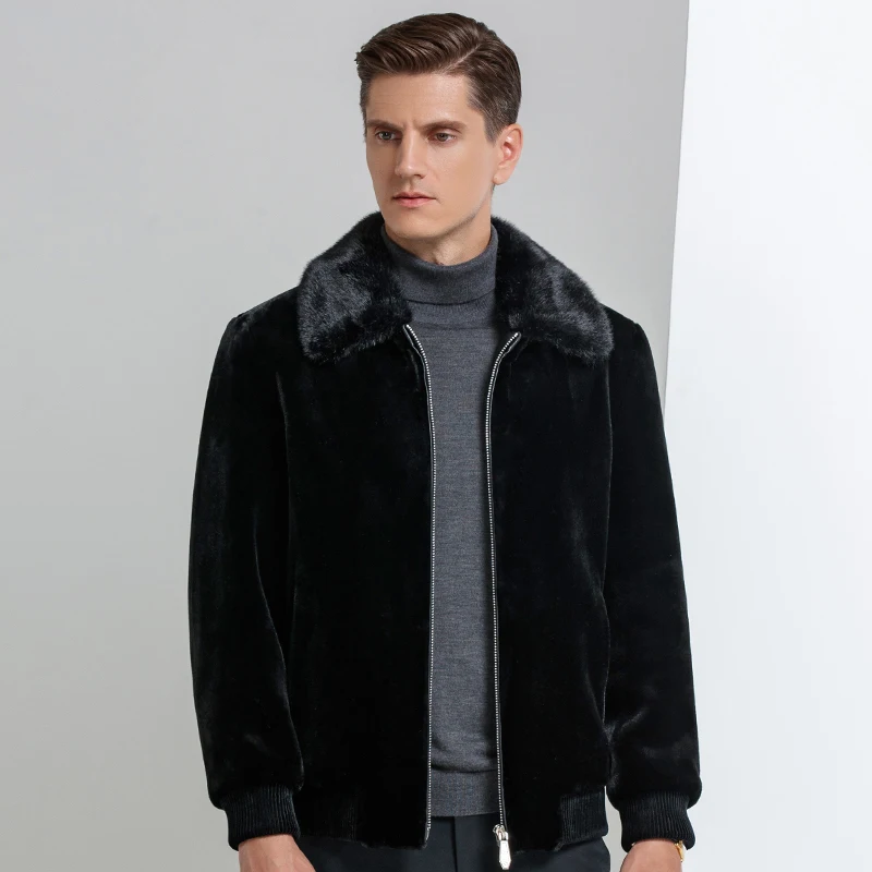 Mens Coat Warm Faux Fur Winter Casual Loose Plush Hoodie Fluffy Fleece Fur Jacket Coat Outerwear