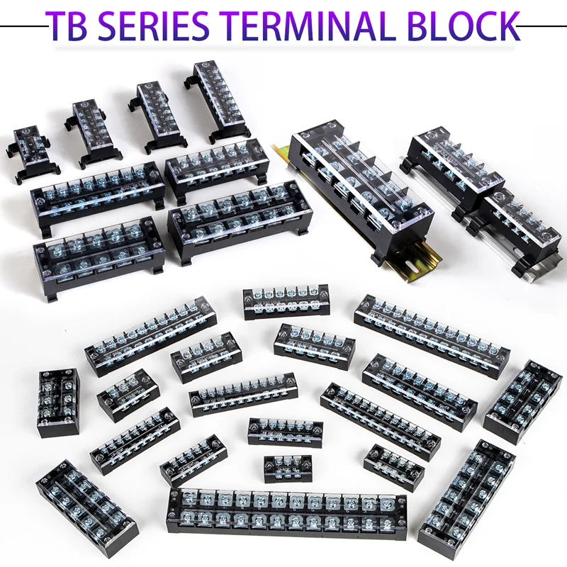 1pcs 25A 600V TB-2503 TB-2504 TB-2505 TB-2506 TB-2510 Dual Row Barrier Screw Terminal Block Strip Wire Connector Wiring tool image 5