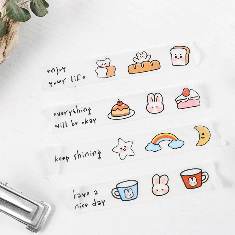 Cute Cartoon Washi Tape Decoration Masking Tapes Fruit Bear Bunny Diy Scrapbooking Diary Album Journal School Stationery