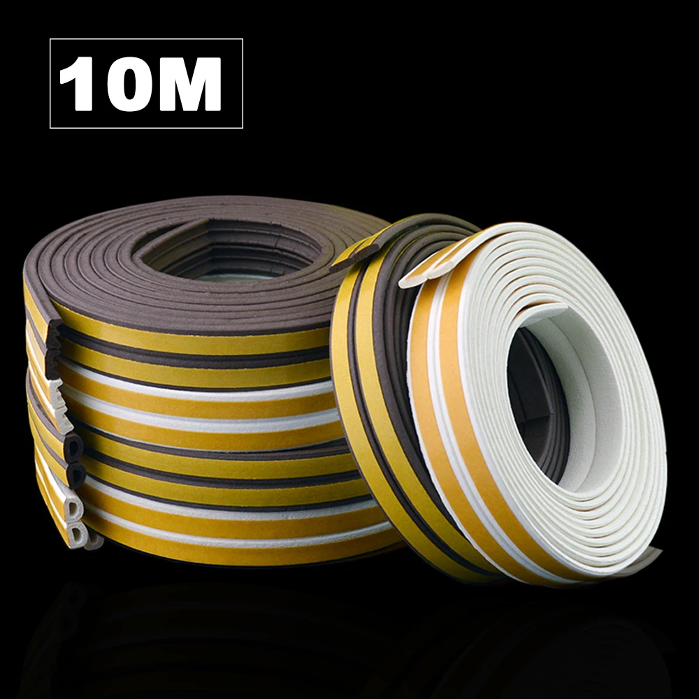 10M DIEP ประเภทหน้าต่างซีลยาง Strip Soundproofing ป้องกันฝุ่นประตู WEATHER Stripping Self กาว Anti Collision เทปโฟม