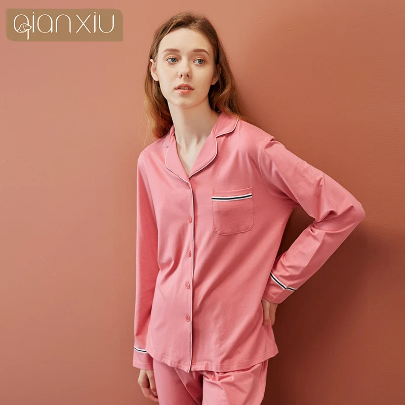 Autumn Winter Women\'s Cardigan Sleepwear plus Cotton Blouses Long Sleeve Sleep Tops Pants Bamboo Robe Sets Pajamas Homesuit