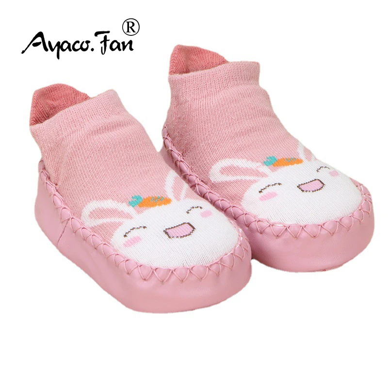 

Toddler Indoor Socks Newborn Baby Soft Prewalker Shoes Winter Thick Terry Cotton Girl Kids Rubber Sole Infant Funny Cartoon Sock