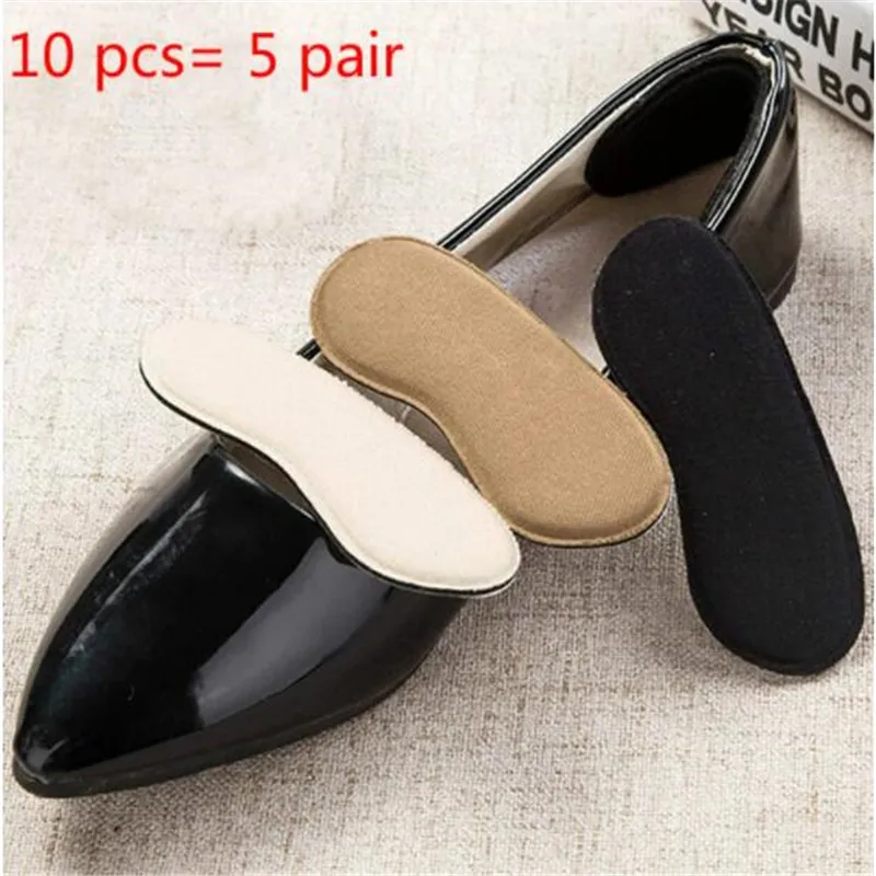 10Pcs=5Pair Shoes Insoles Insert Heels Protector Anti Slip Cushion Pads Comfort Heel Liners Cushion Pad Invisible Inserts Insole