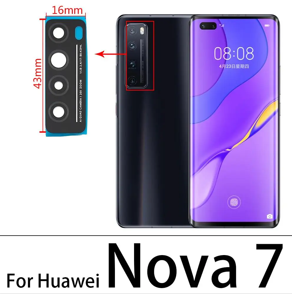 60 шт., для задней камеры Huawei Nova 5T 5 5i 5T 5Z 6 8 Se 7 8 Pro