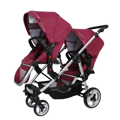 Twin Baby Strollers Can Be Folded Before After The Double Trolley Reversing Baby Supplies BB Stroller Can Sit Can Lying