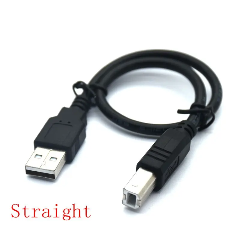 5FT 30cm 50cm 1m 1.5m 90 Degree Left Up Down Right Angle USB 2.0 Printer Cable Type A Male To Type B Male Foil Braided Inside