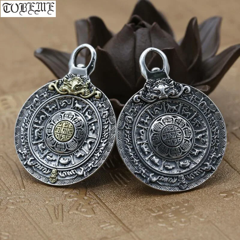 

Real 925 Silver Tibetan Nine Direction Eight Symbols Pendant 925 Sterling Buddhist Auspicious Symbols Pendant Tibetan Pendant