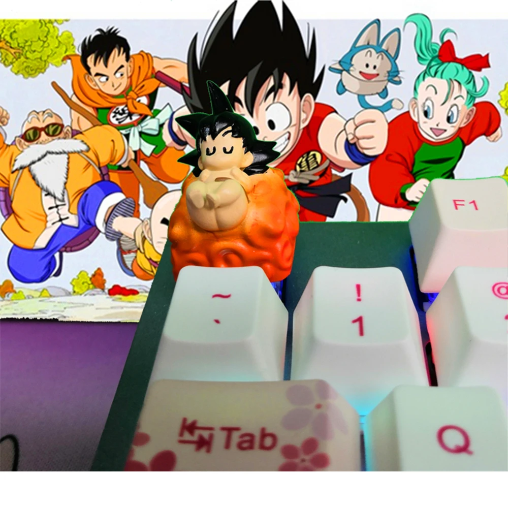 Keycap Anime DIY 3D Printing Son Goku Key Cap Keyboard Mekanis Keycap untuk Keyboard Mekanis Cherry MX Axis R4 High