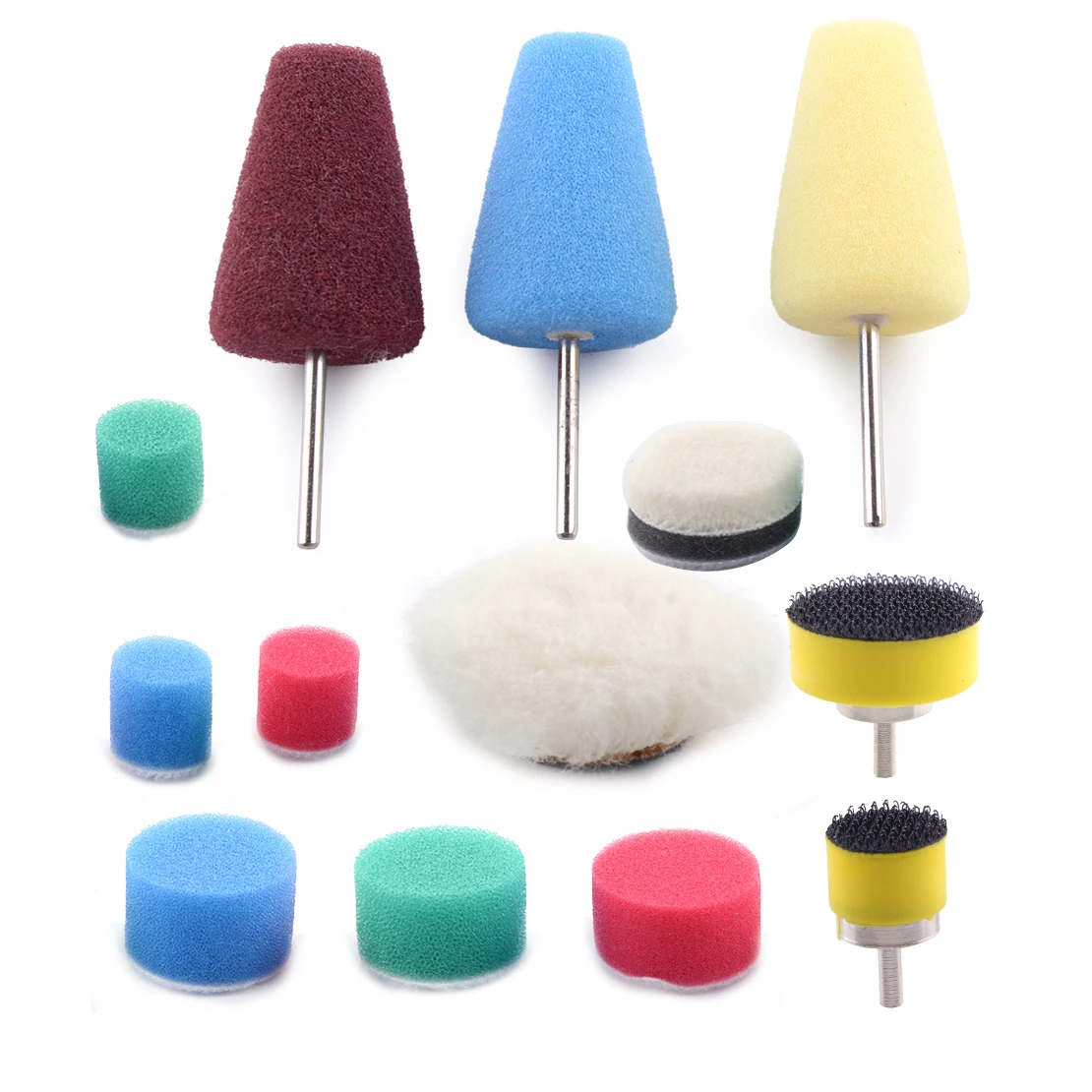 

13Pcs Colorful Buffing Polishing Cleaning Sponge Wheel Pad Tool Fit For Drill Car Accessories