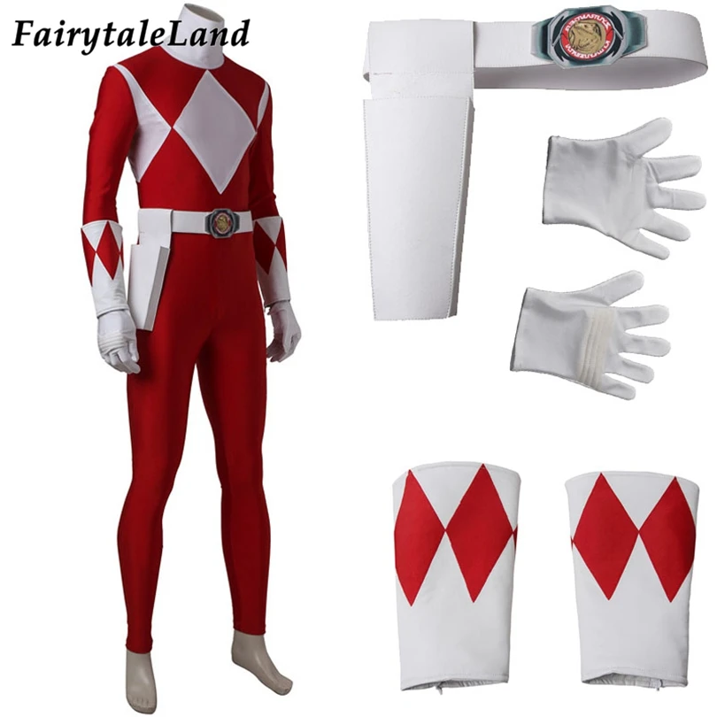 Tyranno Ranger Oufit Halloween Cosplay Rode Ranger Kostuum Zyuranger Prins Geki Uniform Spandex Jumpsuit