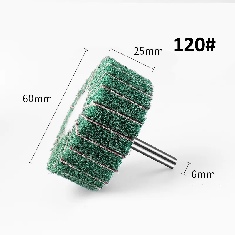 Non-Woven Polishing Flap Sanding Wheel Dremel Electric Drill Brush 6mm Shank For Rust Removal Deburring Head