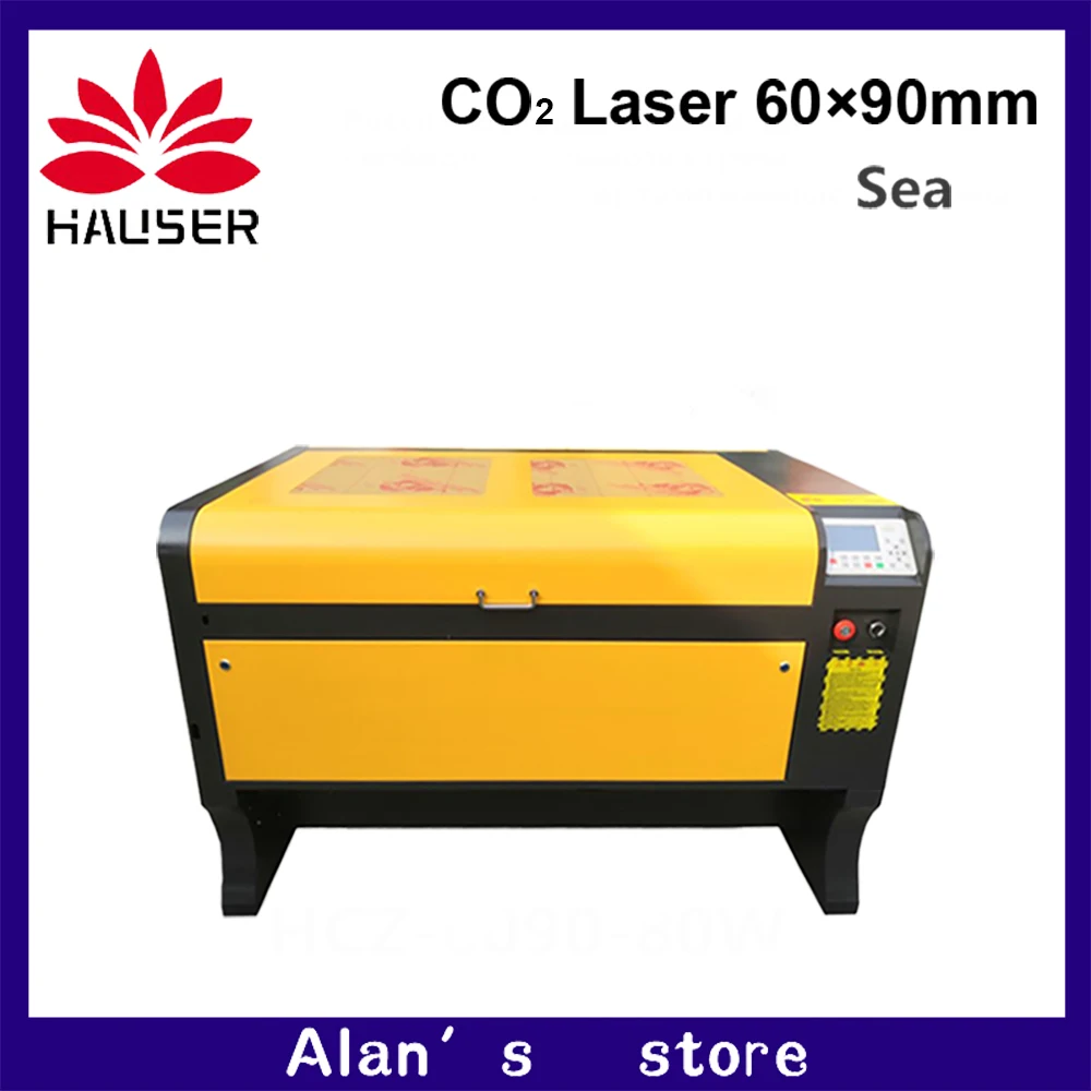 Free Shipping HAUSER 6090 Laser Engraving Machine Ruida DSP System With CW3000 Water Cooler Rotating Shaft