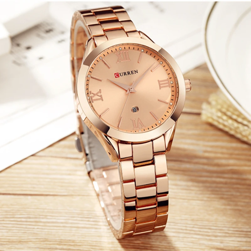 CURREN Ladies Watch For Women Fashion Retro Female Waterproof Watch Steel Quartz Watch For Women Christmas Relógio Feminino 9007