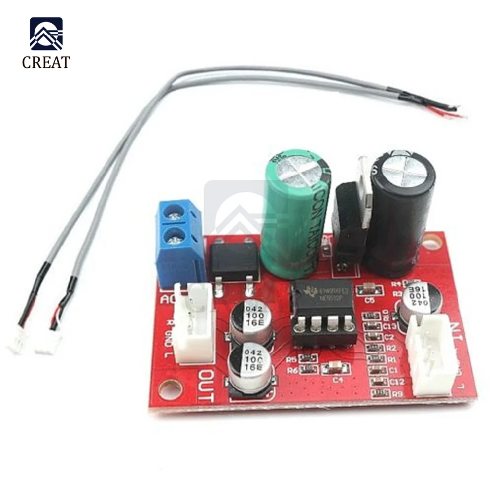 Rectifier Bridge NE5532 Audio OP AMP Microphone Preamps Pre-Amplifier Pre Amplifier Board IC Socket DC 9-24V AC 8-16V DIY KIT