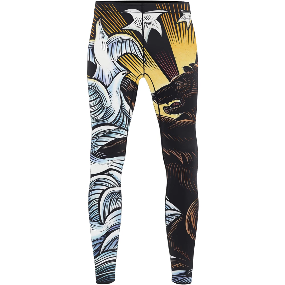 Custom Men'Black Bear Gym Compression Leggings Sport Training Pants Men Running Tights Trousers  Dry Fit Jogging Pants