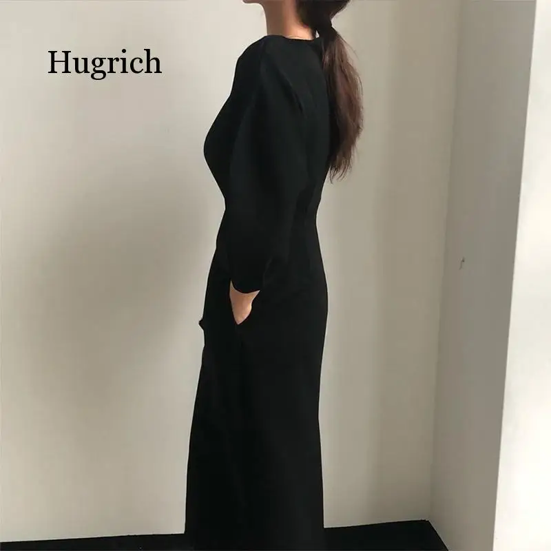 Elegant Ladies Office Dress Fashion Sexy Solid Color Women Slim Midi Dress Vestidos