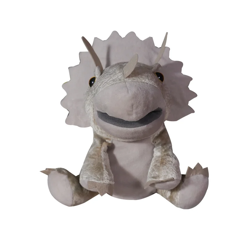 25ซม.การ์ตูนจำลองไดโนเสาร์ Triceratops ตุ๊กตา Boneka Mainan หุ่นมือ Hand-Made วันเกิดของขวัญเด็กเกมตุ๊กตาตุ๊กตาตุ๊กตา