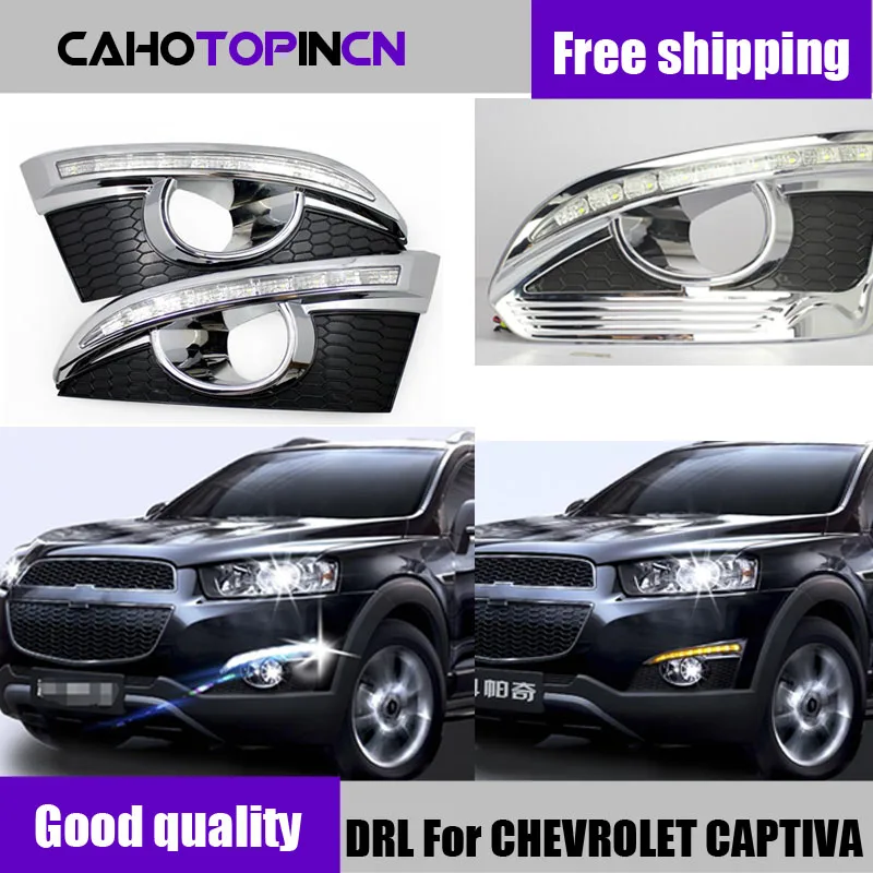 

DRL для CHEVROLET CAPTIVA 2011 - 2016 реле сигнала поворота автомобильный Стайлинг 12 Светодиодный ные дневные ходовые огни с отверстием для противотуманной фары