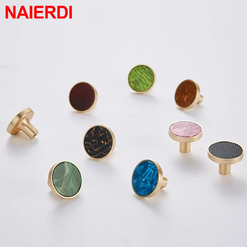 NAIERDI-manija de aleación de Zinc para armario, pomos de cajón de tocador, tirador de armario de cocina, color negro y azul, con piedras preciosas doradas