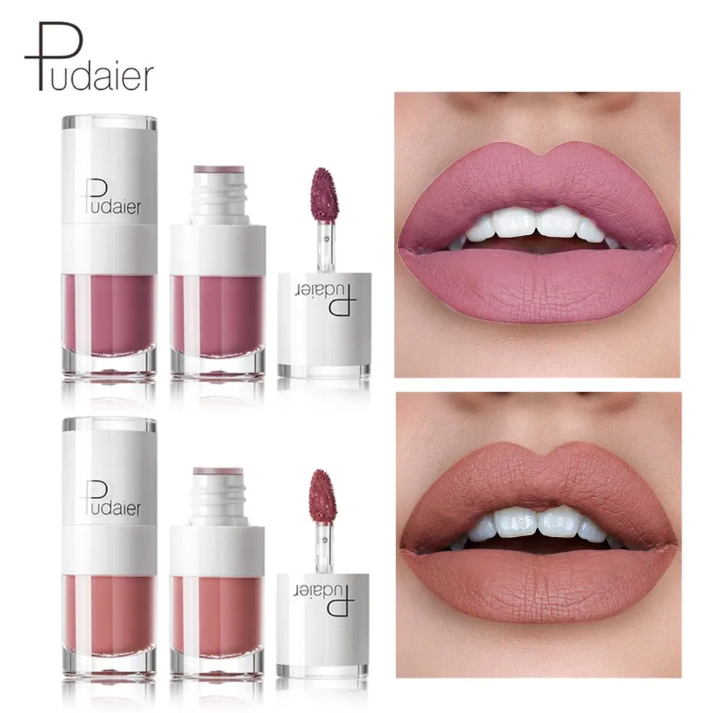 Pudaier 16Color Nude Matte Lipstick Waterproof Liquid Lipstick Long Lasting Moisturizer Women Red Lip Stick Tint Makeup Cosmetic