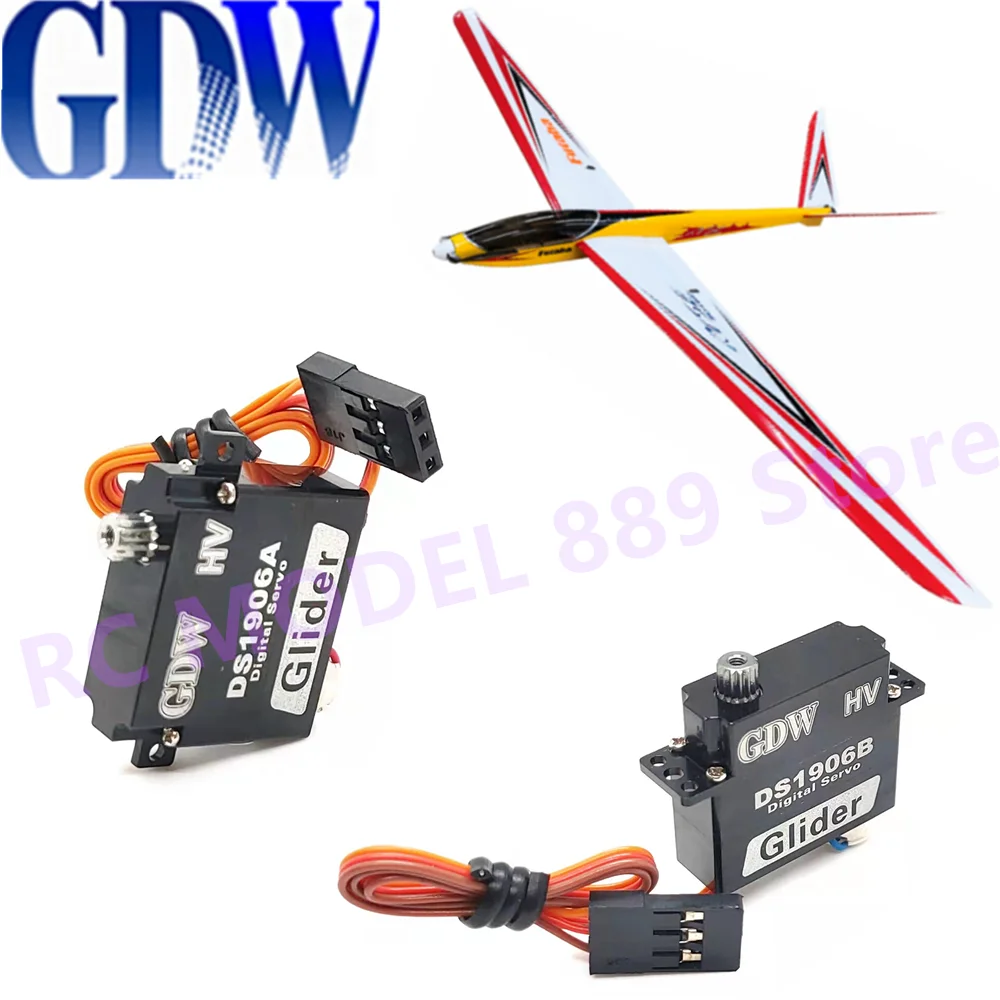 GDW DS1906A DS1906B DS1906-A DS1906-B Glider DLG F3K 3.2kg 8.4V High Speed All Metal Digital Mini Steering Gear 8g Replaces KST