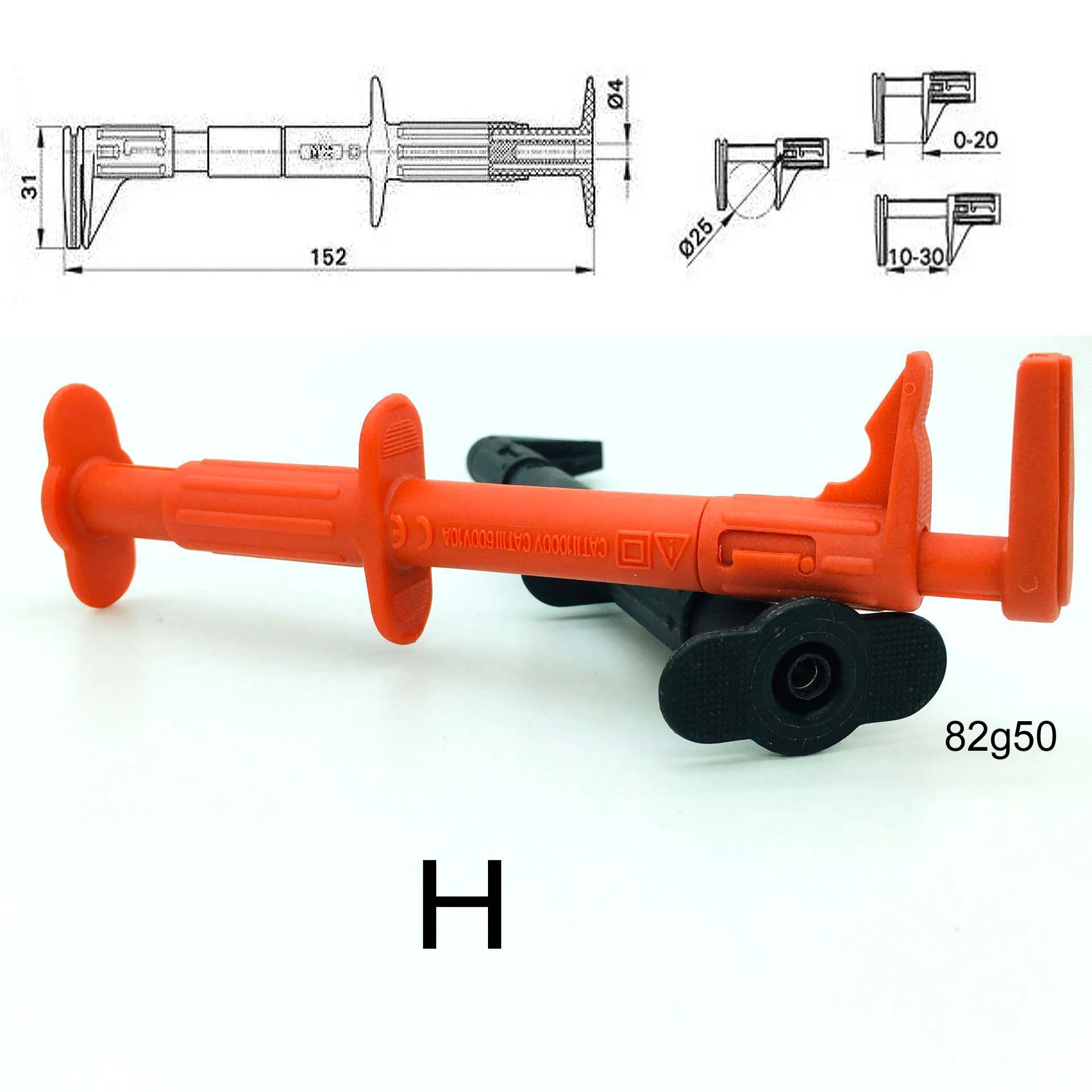 銅製の車のテストフックセット,1000v catii,フラットクランプ,絶縁,高電圧テスト,4mmジャック,1セット