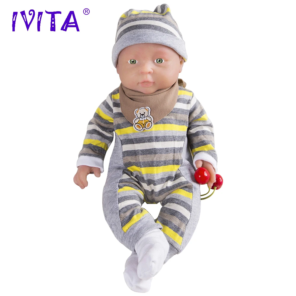 IVITA WG1503 41cm 2kg 100% Full Silicone Reborn Baby Dolls Alive Real Reborn Baby Soft Realistic Toys for Children with Clothes