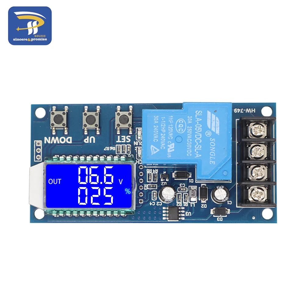 DC 6-60v 30A Storage battery Charging Control Module Protection Board Charger Time Switch LCD Display XY-L30A