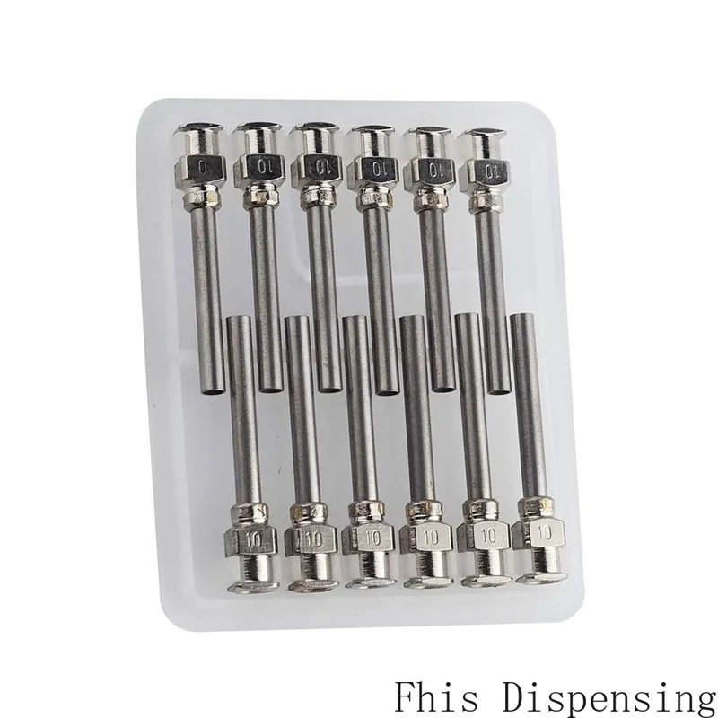 

10G Dispensing Needle 1" All Metal Stainless Steel Blunt Tip Luer Lock Pack of 12