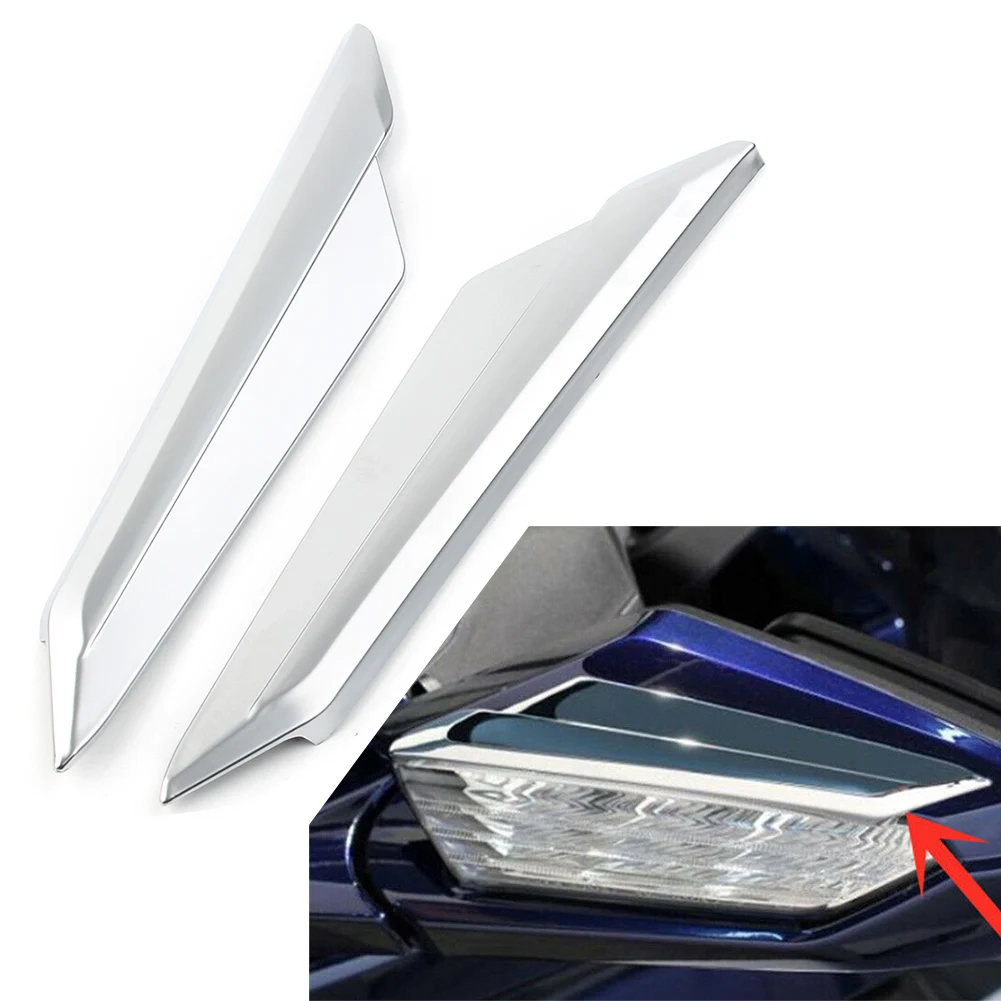 

2x Matte Chrome Motorcycle Rear Mirror Trim Cover ABS Decoration Parts For Honda Goldwing GL1833 GL1800 2018 2019 2020