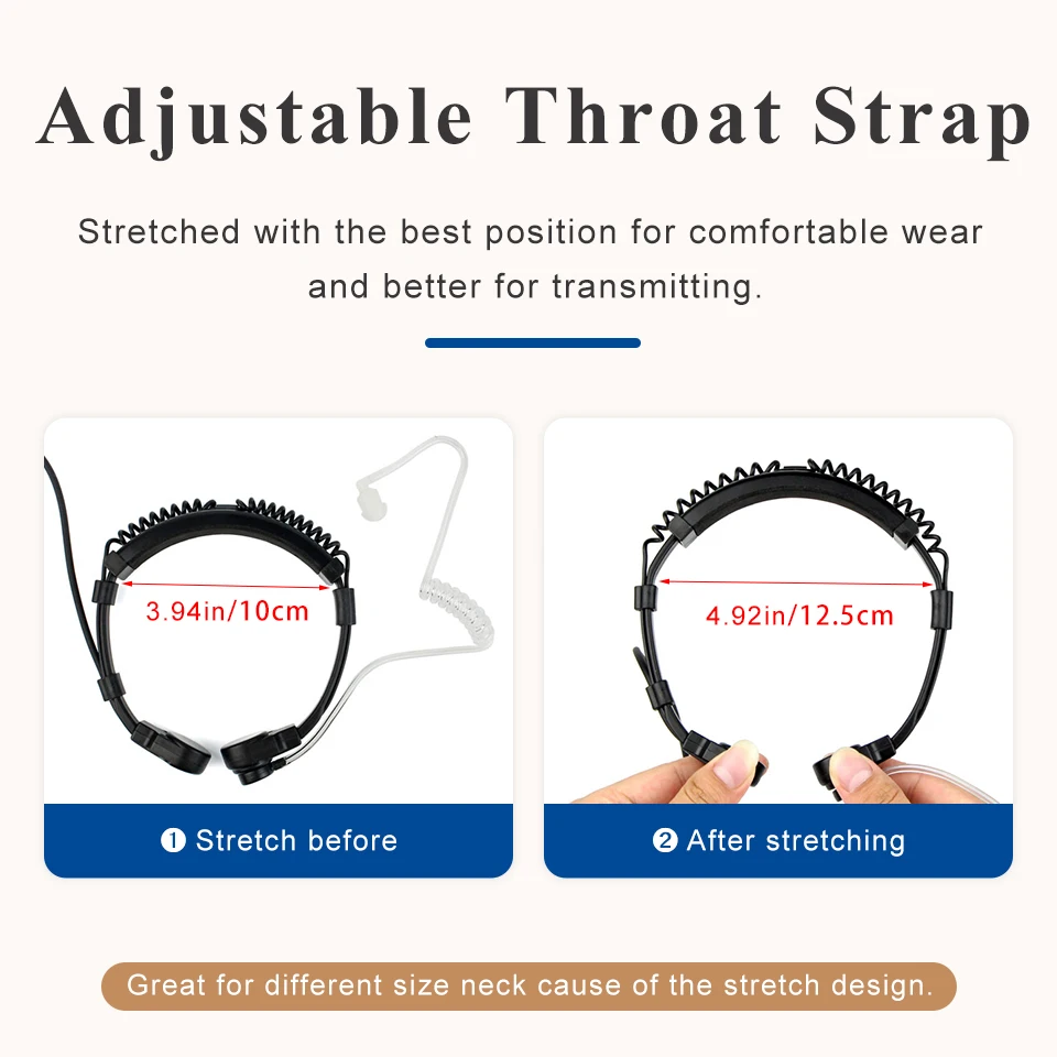 2 Stuks Keel Microfoon Headset Voor Transceiver Throate Microfoon Voor Kenwood Tyt Baofeng Uv 5r UV-82 Retevis H777 RT-5R Rt22 Rt3 Rt81