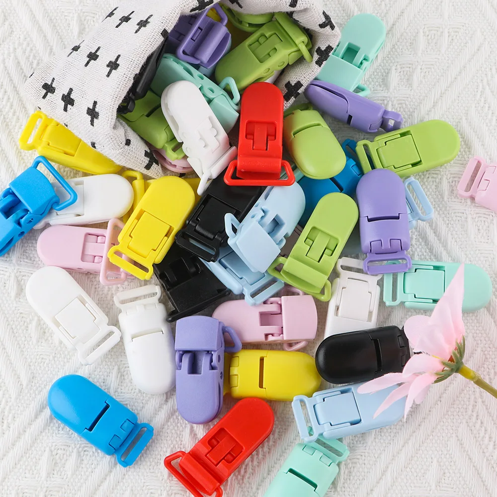 20pcs/Lot Plastic Spring Snap Clips Silicone Cover Webbing Clasp Holder Press Type Buckle For DIY Jewelry Making Bag Strap