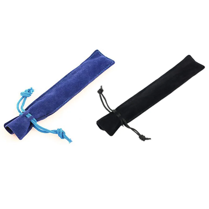 100pcs Velvet Pen Pouch Sleeve Holder Single Pen Bag Case Pencil Bag - 50 Pcs Black & 50 Pcs Blue