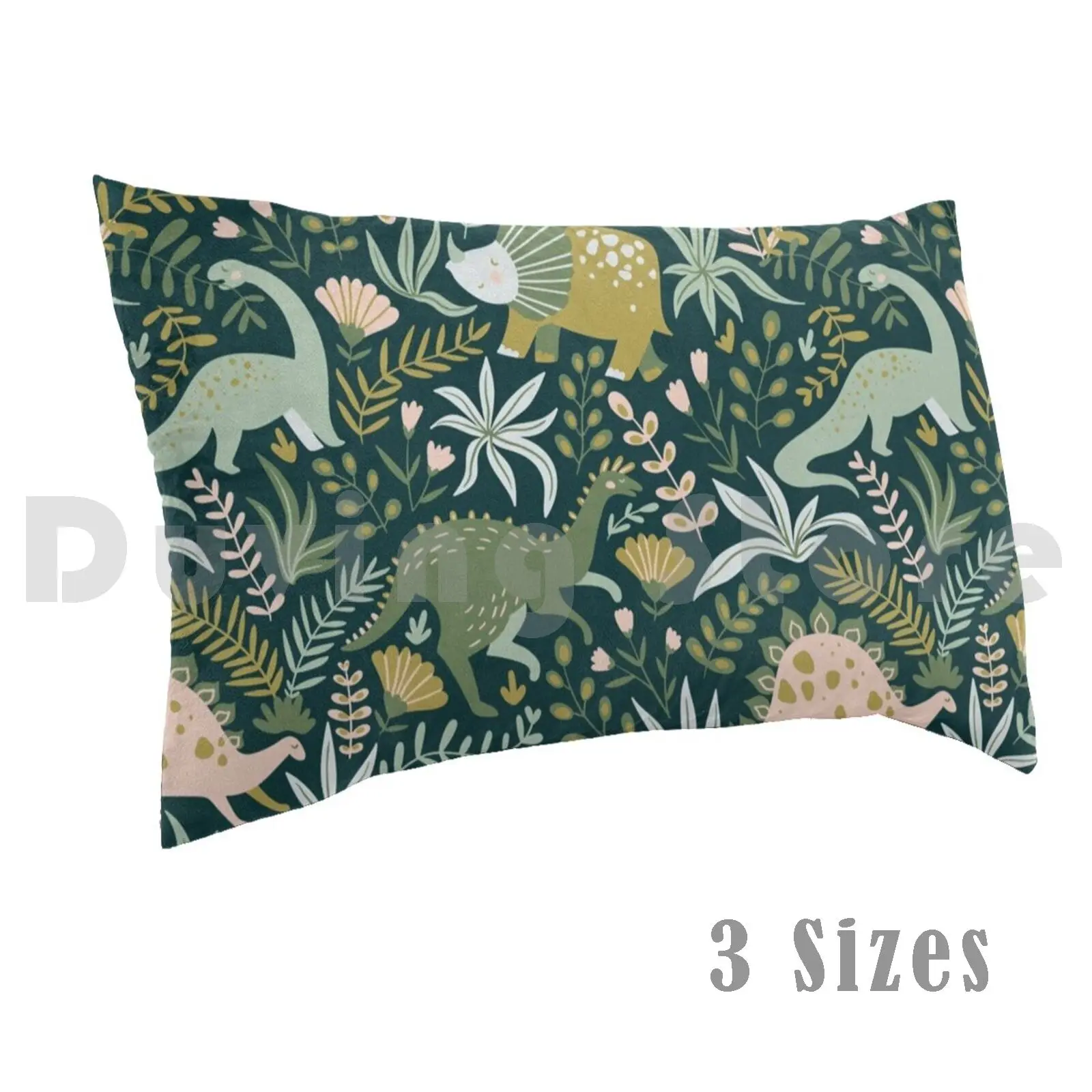 Dinosaur And Flowers Pattern Pillow Case DIY 50*70 Dino Dinosaur Animal Kids Adults Pattern