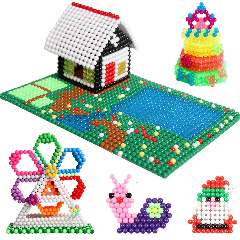 Children Toys Refill Beads Set Puzzle Crystal DIY Water Spray Magic Beads Set Ball Games 3D Handmade Magic Toys For Children 5mm