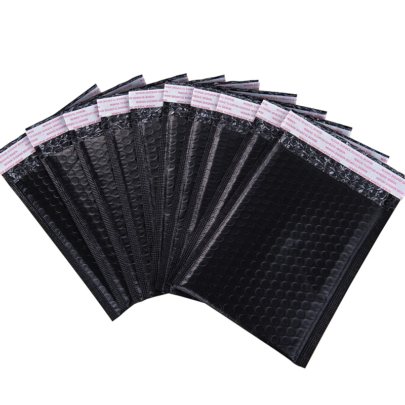 10Pcs 13 Sizes Poly Mailer Black Plastic Packaging Bags Self Sealing Bubble Envelope Postal Shockproof Shipping Envelopes