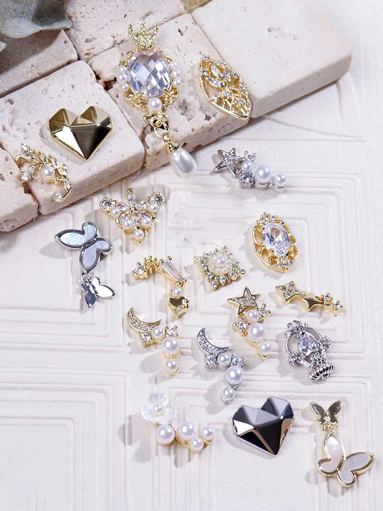 5pcs zircon alloy Nail art Jewelry 3d butterfly Nail art decoration zircon alloy nail art accessories zircon nail art ornament