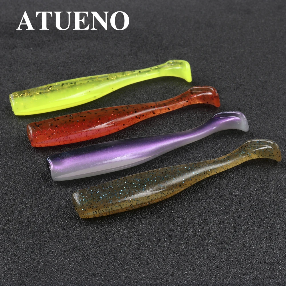 ATUENO 6pcs TPR Soft Bait 7cm 2.3g Soft Plastic Paddle Tail Swimbait Floating Bait Sea Fish Pva Swimbait Wobblers