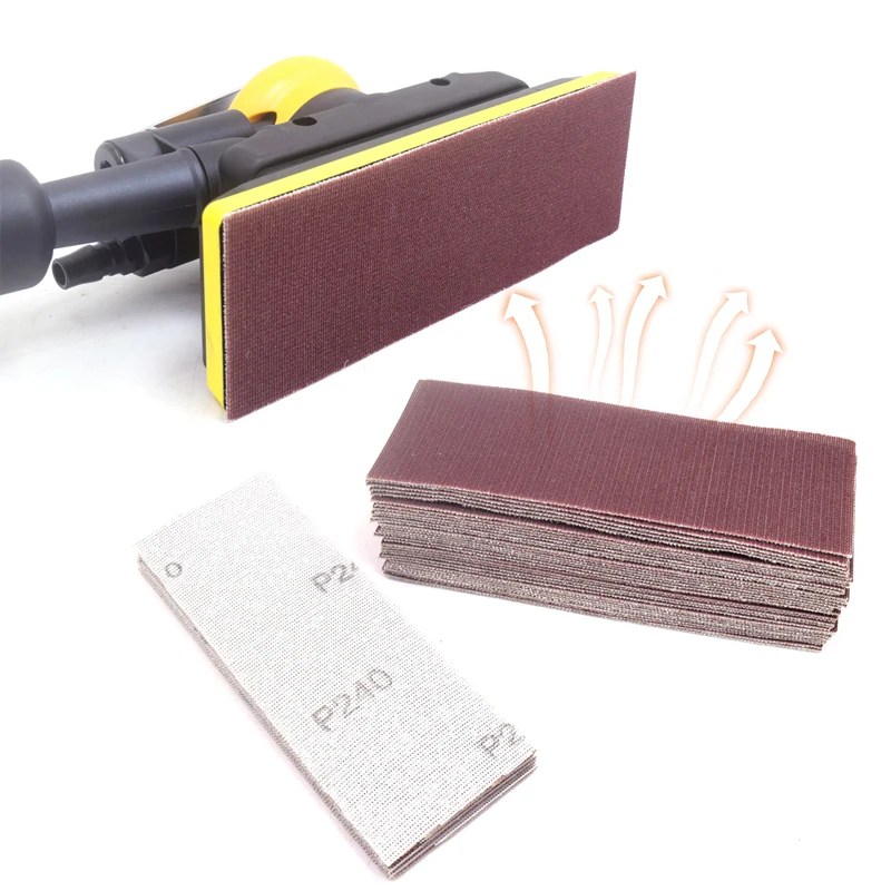 

70 198mm 10pc Vacuum Square Grid Net Sandpaper Grit Flocking Sander Rectangle Shaped Disc Abrasive Car Grinder Wood Polish Tools